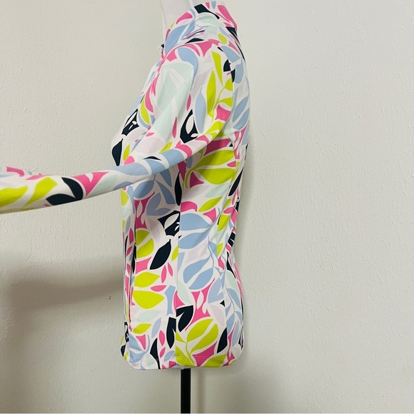 Tommy Bahama Golf Women’s XS Printed Quarter Zip UPF 50 Long Sleeve Top Pockets - Picture 4 of 11